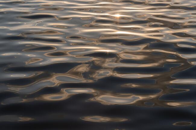 Light reflecting on water